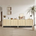 thumbnail image 6 of WIRRYTOR Wooden Fluted Buffett Side Board Console with Doors, Shelves, Accent Cabinets for Kitchen, TV Storage, 6 of 11