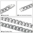 thumbnail image 4 of Male Cuban Chain Necklace Bracelet Set Zircon Silver Men Teen Jewelry 13MM 20inch, 4 of 5