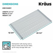 KRAUS Multipurpose Over-Sink Roll-Up Dish Drying Rack in Light Grey