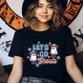 thumbnail image 3 of Let’s Go Ghouls Shirt Pastel Ghost Cowgirl Halloween Graphic Tee Unisex, Ash, Size M, 3 of 6