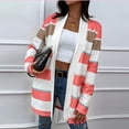 thumbnail image 2 of safuny Women's Loose Coat Cardigan Holiday Solid Color Patchwork Trendy Outwear Fall Long Sleeve Open Front Casual Relaxed Pink M, 2 of 7