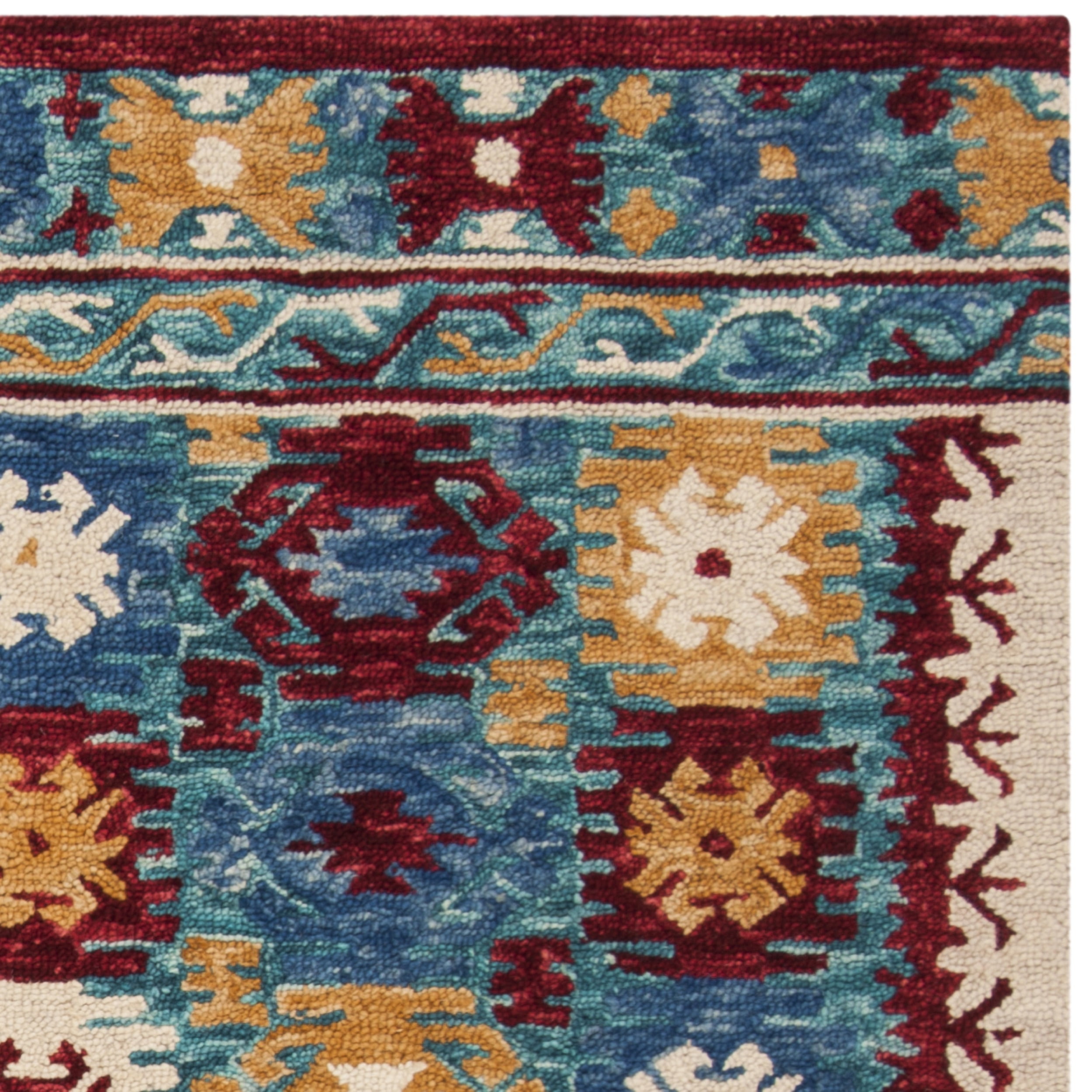 SAFAVIEH Aspen Collection APN505A Handmade Blue / Red Rug