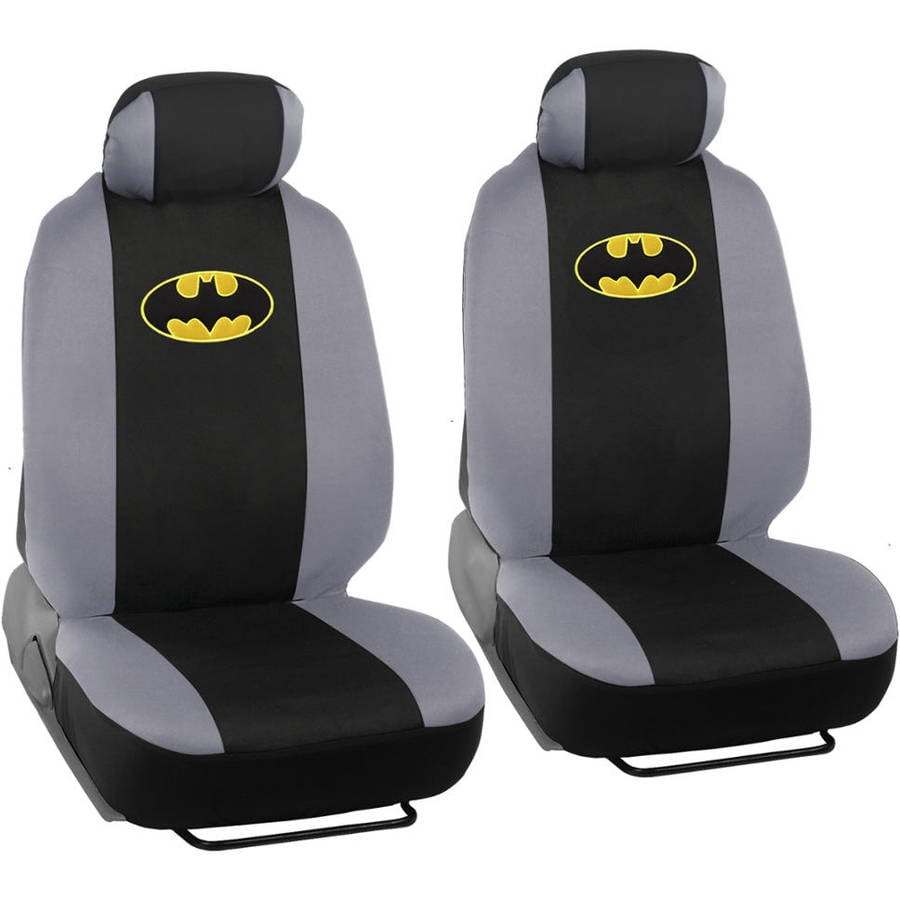 BDK Batman Car Seat Covers with Rubber Floor Mats, Trimmable Floor Liners with Durable Seat Protectors