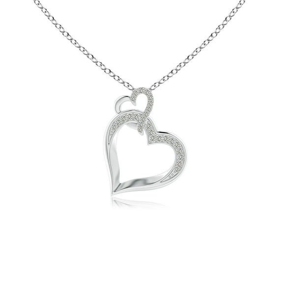 Angara Natural Diamond Heart Pendant Necklace in 925 Sterling Silver for Women – April Birthstone Jewelry | Heart Shaped Diamond Pendant Necklace