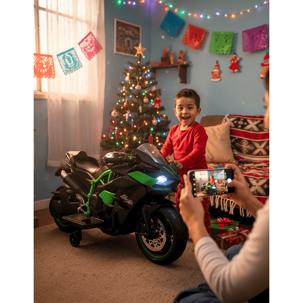 Moto Eléctrica Infantil 12V Tipo Deportiva con Ruedas de Entrenamiento Desmontables | Motocicleta Roja para Niños 3-6 Años, Luces LED, USB, Música y Marcha Reversible