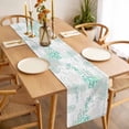 thumbnail image 3 of Coastal Turquoise Table Runner - 36 Inch Long, Kitchen Dining Table Runner Dresser Scarves, Coral Starfish Jellyfish Seahorse Farmhouse Decor for Coffee Tables Wedding Party Banquet, 3 of 8