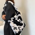 thumbnail image 2 of Minnieouse Bolso pequeño con estilo para mujer, bolsos de moda Retro de felpa prácticos, a la moda, nuevo bolso para mujer Bolsas de mensajero y de hombro blanco negro, 2 of 6