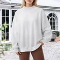 thumbnail image 2 of larppty Womens Oversized Sweatshirts Turtleneck Pullover Long Sleeve Solid Color Tops Fall Fashion Outfits 2025 Clothes (White, L), 2 of 4
