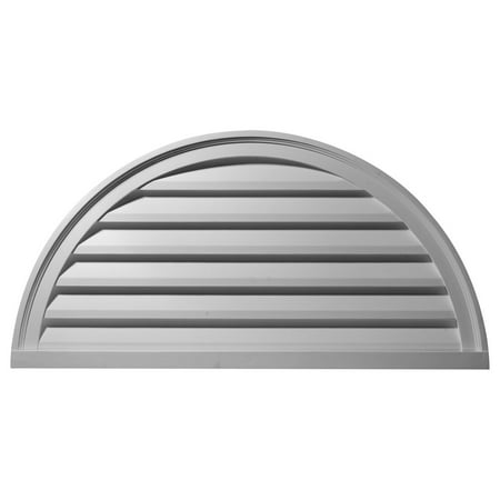 48 W X 24 H X 2 1 4 P Half Round Gable Vent Louver Non