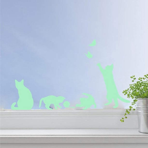 Calcomanías en habitación perfecl Etiqueta de Tejado 4x Gato