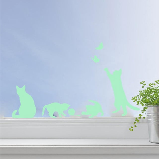 Calcomanías en habitación perfecl Etiqueta de Tejado 4x Gato