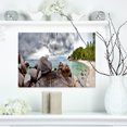 thumbnail image 1 of Exotic Tropical Beach under Blue Sky - Modern Seascape Canvas Artwork, 1 of 3
