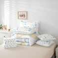 thumbnail image 5 of Feelyou Blue Love Heart Bedding Comforter Set 7pcs for Child, Kawaii Cartoon Graffiti King Bedding Sets, Dreamy Princess Style Reversible Bed Sheets, Ultra Soft Bedroom Decor, 5 of 7