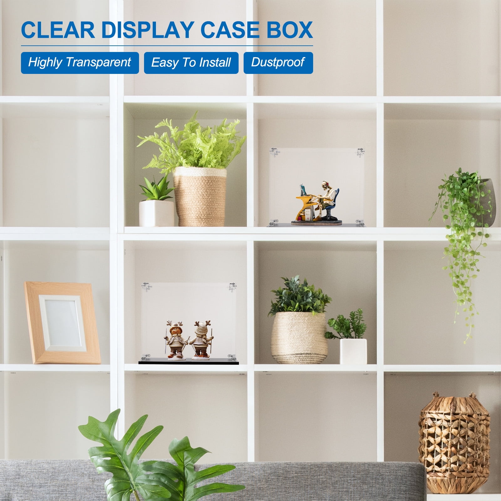Unique Bargains Acrylic Display Cases Display Box Assemble Dustproof Box 4''x8''x16''