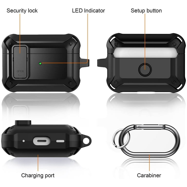 Case for Airpod Pro Case Cover with Lock, Compatible with Airpods