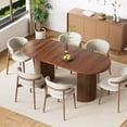 thumbnail image 4 of Hommpa 71" Dining Table for 6,Modern Oval Kitchen Table With Wood Strip Base,Long Dining Room Tables for Kitchen Dining Room Living Room,Walnut, 4 of 13