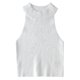 thumbnail image 1 of VISgogo Mujeres Acanalado Halter Tank Tops, Adultos Sin Mangas Color Sólido Cuello Redondo Knit Crop Tops VISgogo moda, 1 of 2