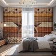 thumbnail image 2 of Western Texas Star Vintage Blackout Curtains for Bedroom/Living Room, Pinch Pleated Black Out Curtains, Farmhouse Brown Wood Grain Room Darkening Window Drapes with Hooks 2 Panels, 59"x70", 2 of 8