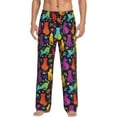 thumbnail image 2 of Goofa Colorful Cats Printed Soft Pajama Pants for Men, Wide Leg Comfy Casual Lounge Yoga Pants-XX-Large, 2 of 9