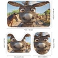 thumbnail image 3 of Funny Donkey 4 Pcs Shower Curtain Sets with Non-Slip Rugs Toilet Lid Cover and Bath Mat Donkey Lovers Waterproof Personality Pattern Bath Curtain for Bathroom Decor, 3 of 8