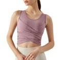 thumbnail image 4 of Chaleco de yoga con pliegues cruzados y almohadilla para el pecho para mujer, ropa deportiva de fitness con copa semifija, 4 of 4