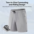thumbnail image 2 of M Buder Men's 2-in-1 Mountain Bike Shorts Quick-Dry Cycling Riding Pants with Shock Absorbing Padding, Grey Medium. Top Choice for Hiking, Riding, and Active Commuting., 2 of 9
