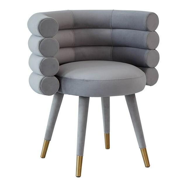TOV Furniture Betty 19.9" Transitional Velvet Dining Chair in Gray