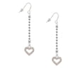 thumbnail image 2 of Delight Jewelry Silvertone AB Crystal Open Heart - Silver-tone Long Sparkle Dangle French Earrings, 2 of 4