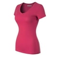 thumbnail image 3 of Made by Olivia Women's Basic Solid Multi Colors Fitted Short Sleeve T-Shirt [S-3XL], 3 of 6
