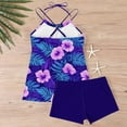 thumbnail image 7 of MOJOGO Women's Printed Swimsuit Tie Back Padded Swim Tops Shorts Summer Beach Pool Bathing Suits Tankini Swimsuit Multicolor-7 M, 7 of 7