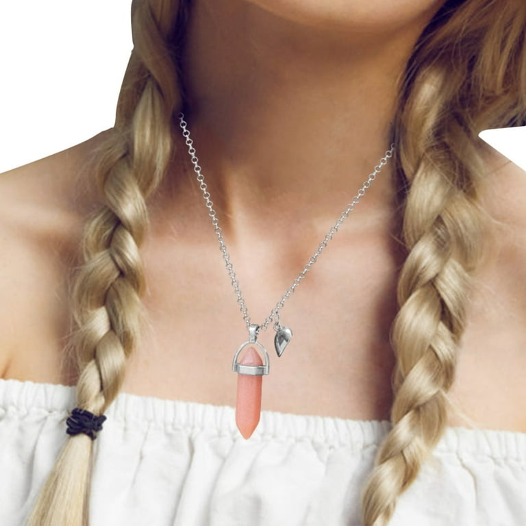 Matching Heart Necklaces Real Crystal Holder Necklace Crystals