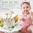 thumbnail image 4 of Threns 27Pcs Flowers Cake Decorations Set Gold Butterflies Cake Ornaments Reusable Birthday Cake Decor, 4 of 7