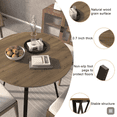 thumbnail image 3 of 35.43" Round Dining Table,Retro and Elegant Dining Table,with Black Metal Frame Structure,Suitable for Dining Rooms,Kitchens,for 2-4 People.Brown, 3 of 8