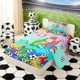 thumbnail image 2 of Erosebridal Letter H Teal Gradient Soccer Ball Print Twin Sheet Sets, Sports Monogram Bedding for Kids Boys and Girls, 1 Flat Sheet, 1 Fitted Sheet and 1 Pillowcase, 2 of 6