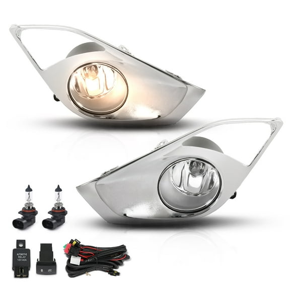 Bumper Fog Lights Lamps Switch Sliver Cover Bezels Fit For 2013-2015 Toyota Avalon
