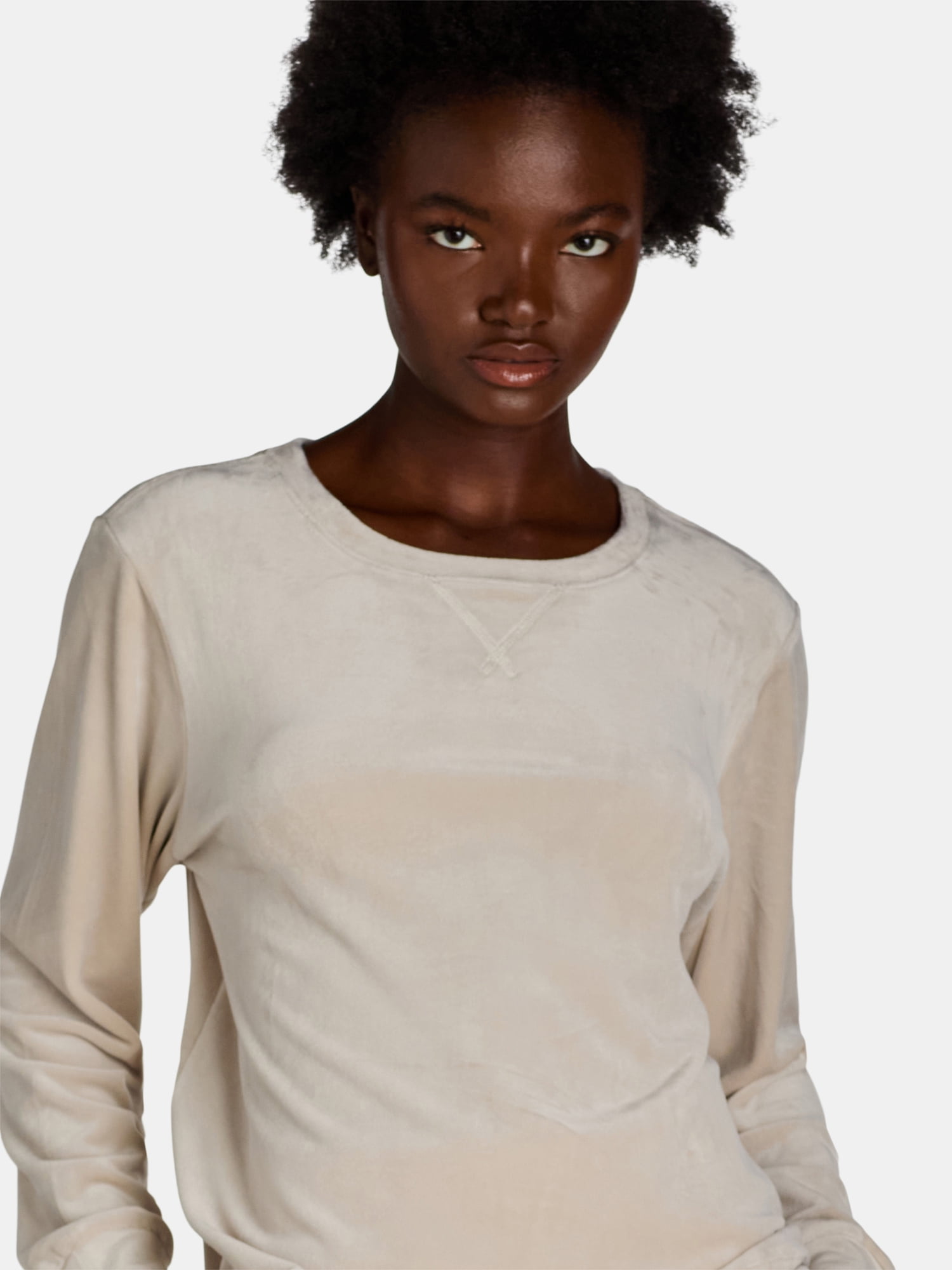 Time and Tru Women's Velour Top and Pants Set, 2-Piece, Sizes S-XXL