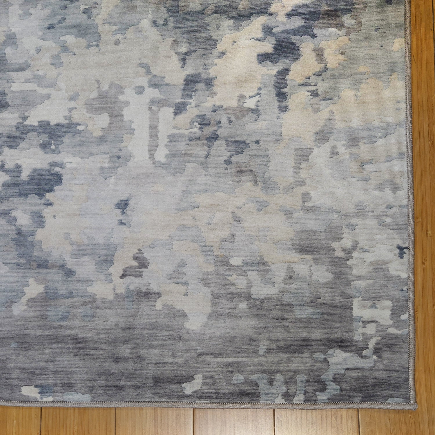 Crystal Print Kaori Modern Abstract Light Blue Area Rug, 5x7