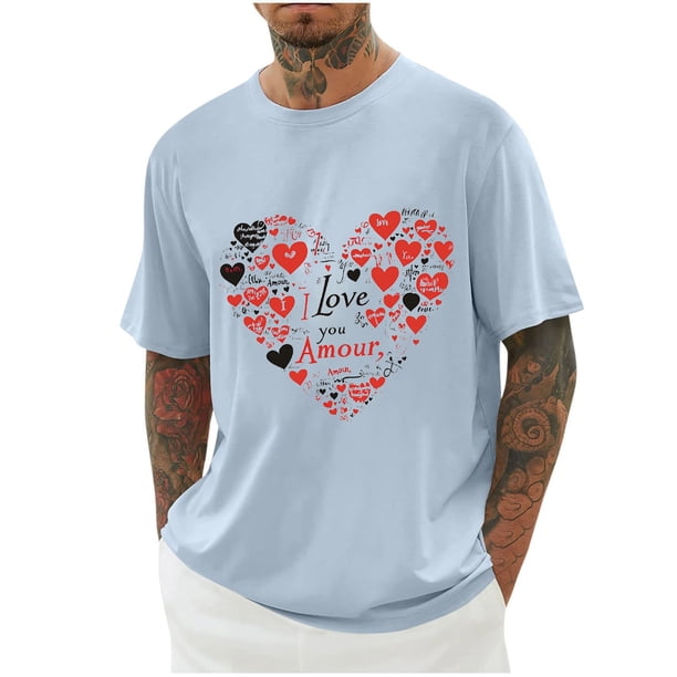 Camisas de Manga Larga para Hombres Imprimir Casual Cuello Redondo Blusa de Manga Corta, Camisas de Lino para Hombres