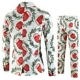 thumbnail image 4 of Men Long Sleeve Casual Button Christmas Printed Suit Jacket Two piece Set Holiday Festive Theme Funny Suits, 4 of 7