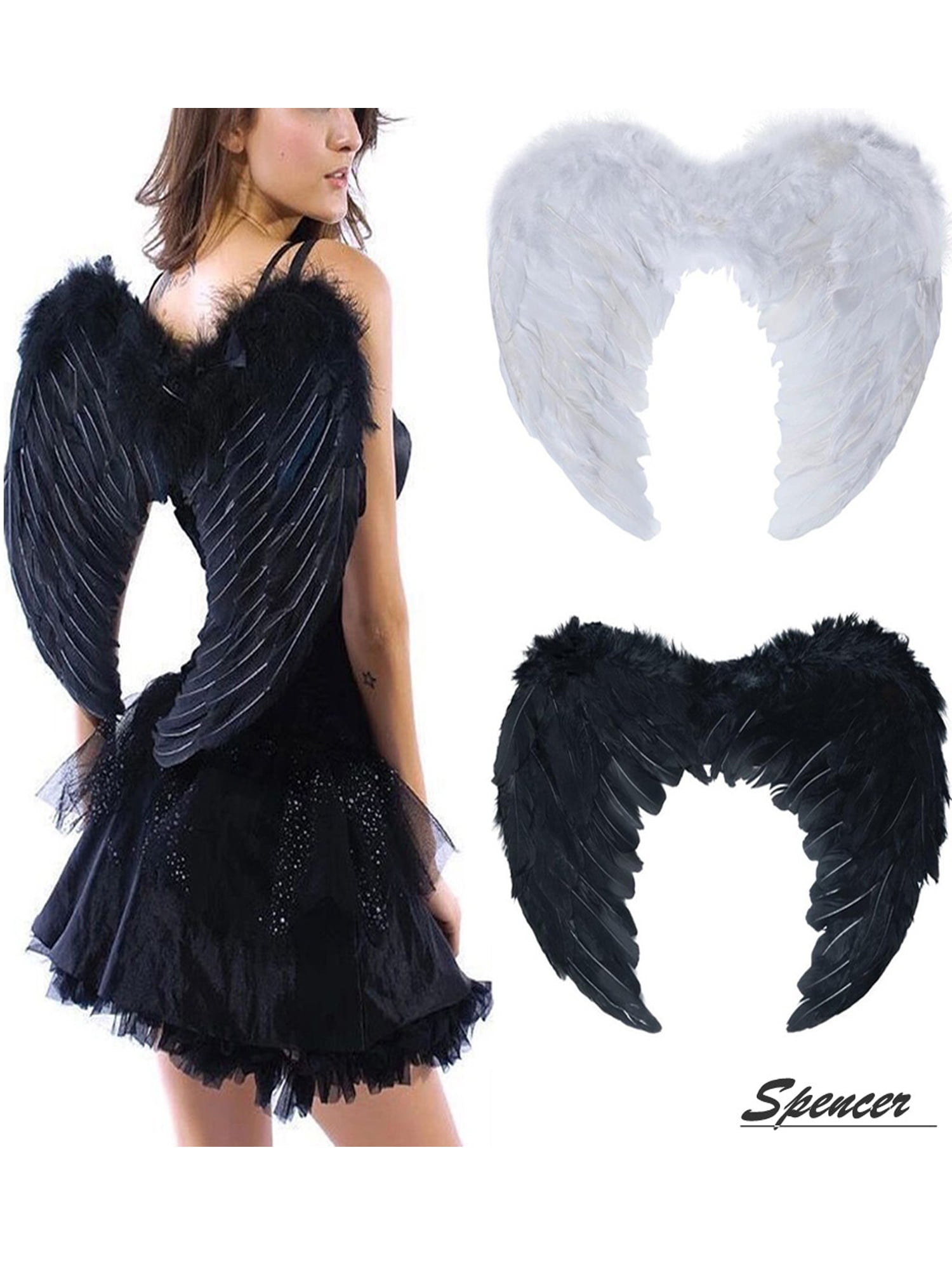 Angel Feather Wings Cosplay Dress Halloween Costume Props Christmas Fashion Show 