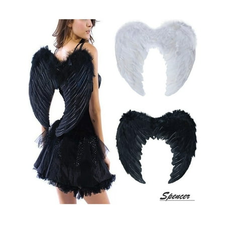 Spencer Child Adult Feather Fairy Angel Wings Dress Up for Christmas/Halloween Costume-Black,M