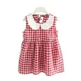 thumbnail image 2 of KYAIGUO Kids Toddler Girls Vest Dresses Baby Sleeveless Cotton Dress Lattice Lapel Dress Casual Summer Tank Dresses Skirt,Sizes 1-6T, 2 of 7