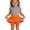 Orange, variant on VOUZZA Girls Tennis Skort Sports Skirt with Built-in Shorts and Pockets Golf Cheer Running Activewear Bottoms for Kids Youth Ages 4-12