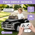 thumbnail image 7 of Xuanlur 12V 7AH Ride on Toys for Kids, Licensed Chevrolet 3100 Pickup Ride on Truck w/Parents Control, Electric Cars w/Storage Space, 3-Speeds, LED Lights, Music, Retro Style, Black, 7 of 7