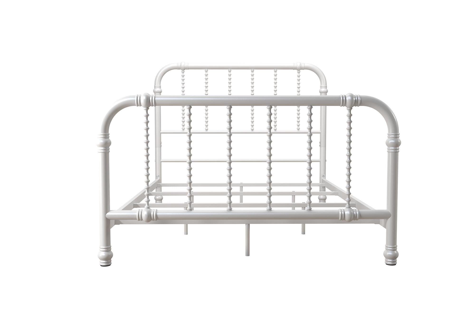 DHP Jenny Lind Kids Metal Bed Frame with Headboard Full White