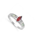 thumbnail image 4 of Simulated Garnet Solitaire Ring .925 Sterling Silver Band Red Cubic Zirconia Jewelry Female Size 9, 4 of 4