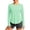Mint Green, variant on Women's Running Sun Shirts Round Neck Long Sleeve UPF 50 Workout Tops UV Athletic Quick Dry Lightweight Blouse with Thumb Hole Beige XL