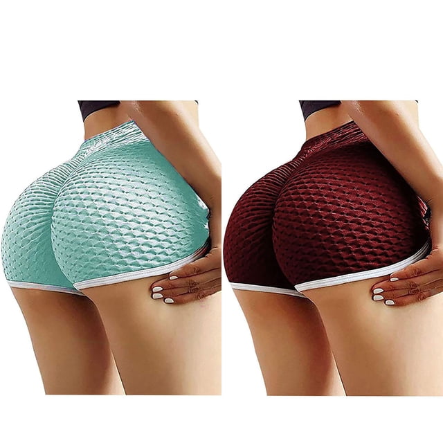 Mefallenssiah 2Pc Women Basic Slip Bike Shorts Compression Workout Leggings Yoga Shorts Pants