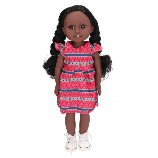 Exquisita Muñeca De Niña, Muñeca De Niña Negra Vivid Lovely Regalo De Cumpleaños De 15 Pulgadas Para Tienda De Muñecas Anggrek Otros