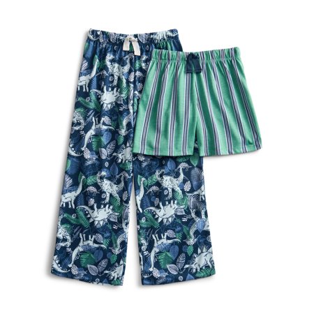 Wonder Nation Boys Sleep Pants and Shorts Set, 2-Pack, Sizes 4-18